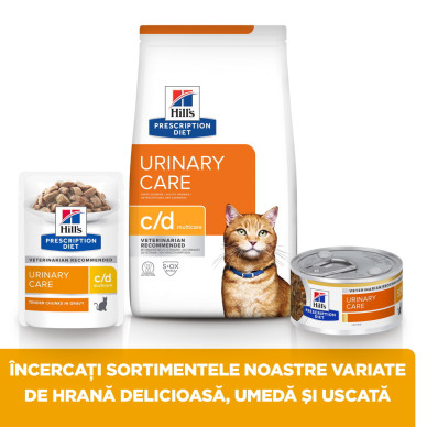 Hill’s Prescription Diet Feline c/d Multicare cu pui – hrană uscată dietetică pentru pisici cu afecțiuni ale tractului urinar inferior, 1,5 kg